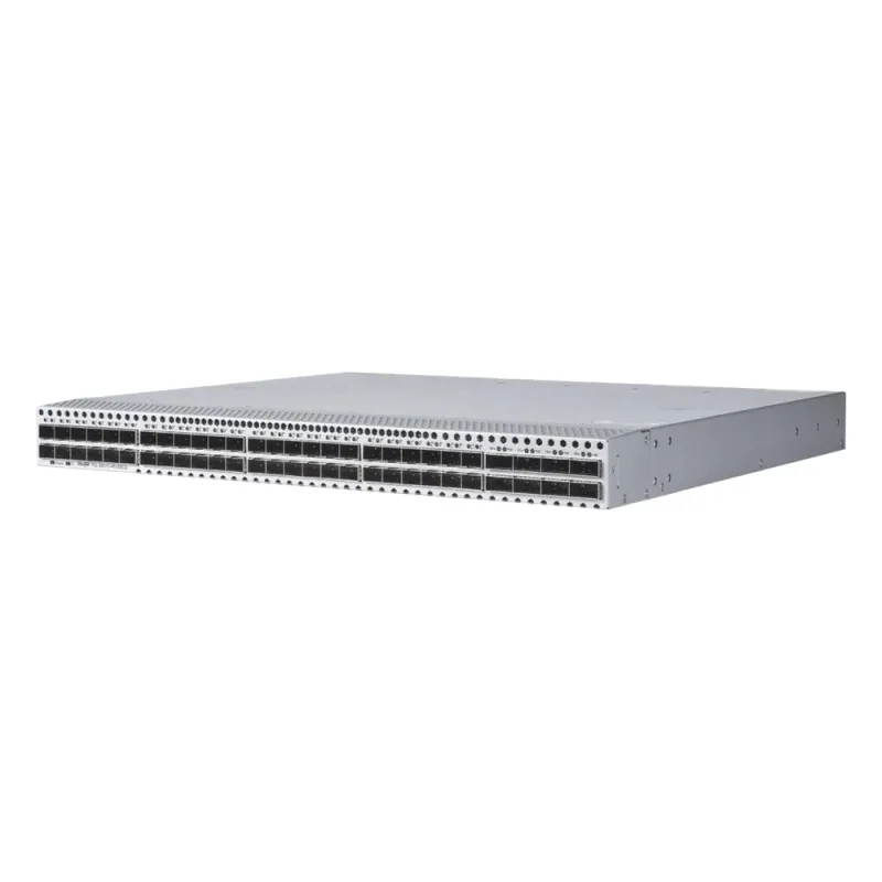 Switch Data Center / 48 Puertos SFP+ 1G/10G / 8 Puertos QSFP28 40G/100G / 2.56 Tbps / 1920 Mpps / M-LAG VSU VXLAN EVPN / RDMA RoCEv2 PFC ECN / Fuentes Redundantes 1+1 Hot-Swap
