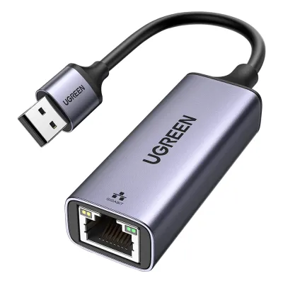 Adaptador de Red USB-A 3.0 a RJ45 /Admite 10/100/1000 Mbps / Caja de Aluminio / Longitud del cable 10 cm