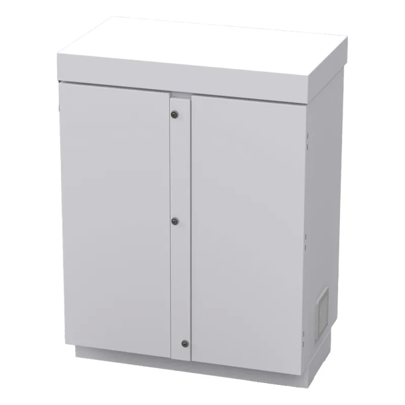 Gabinete de Lámina Galvanizada para Baterías (Hasta 12 Baterías PL110D12) y Equipo de Comunicación.