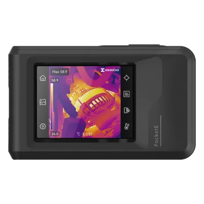 POCKET-E - Cámara Termográfica Portátil Lente Térmico 1.35 mm (96 x 96) pixeles / Lente Optico (640 × 480) / WiFi / IP54 / Memoria interna 4 Gb / Hasta 4 Horas de Funcionamiento Continuo