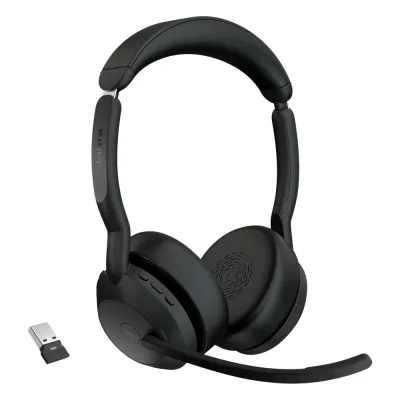 Diadema / Auricular Jabra Evolve2 55 Stereo / Bluetooth 5.2 + USB-A / Cancelación Activa de Ruido / 18h Batería (25599-999-999)
