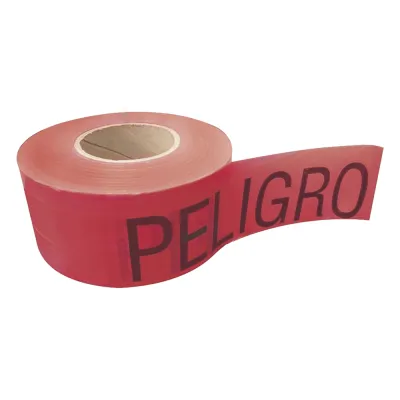 Cinta para barricada "PELIGRO" de 100 m y ancho de 3".