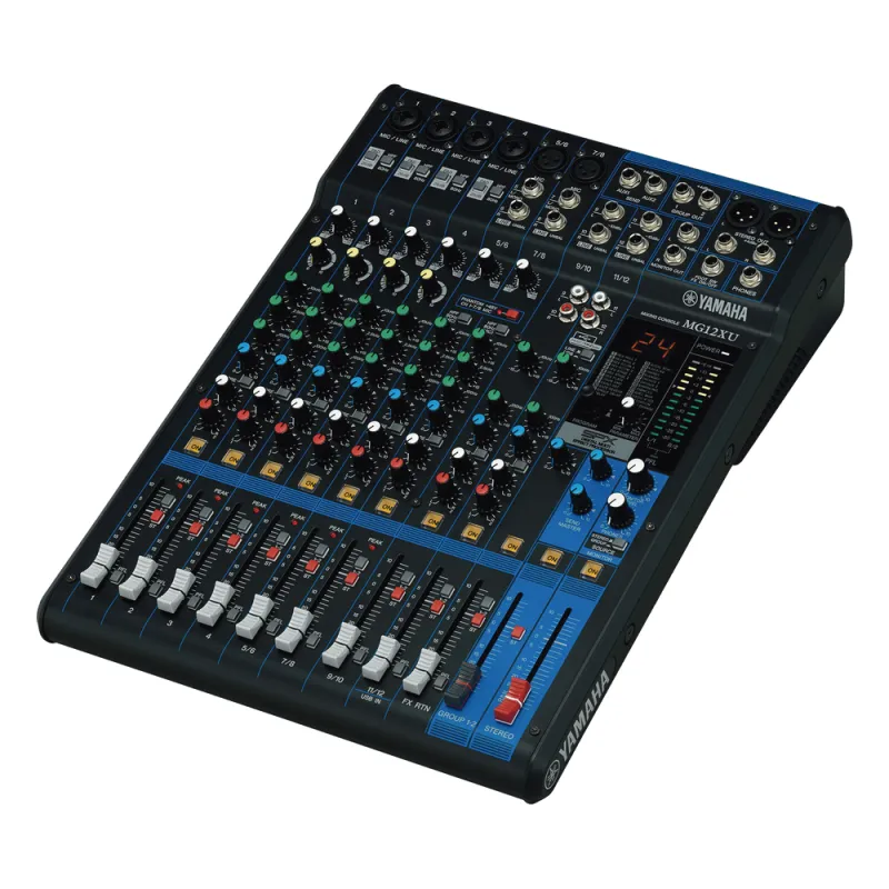 Mezcladora de Audio | 12 Canales | 6 Entradas de Micrófono/línea | 2 Entradas Estéreo | Efectos Integrados | Alimentación Phantom | USB