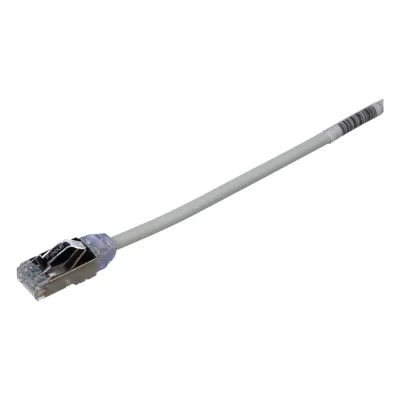 Patch Cord Cat6A, Diametro Reducido 28 AWG, Blindado S/FTP, CM/LS0H, 15 Metros (49.21 Pies), Color Gris