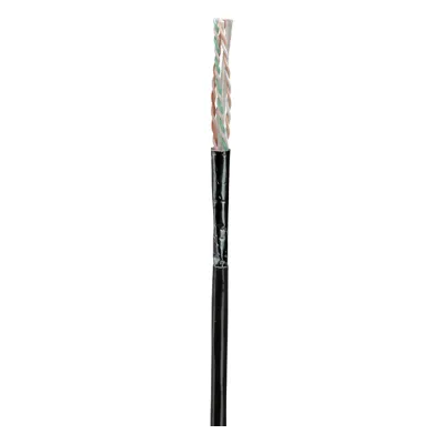 Bobina de Cable UTP de 4 Pares, Con Aislamiento de Fluoropolímero, Cat6A (23 AWG), Uso Interior/Exterior Para Entorno Ambiental de Altas Temperaturas (Hasta 125°C), CMP (Plenum), Color Negro, 305 Metros (1000 Pies)