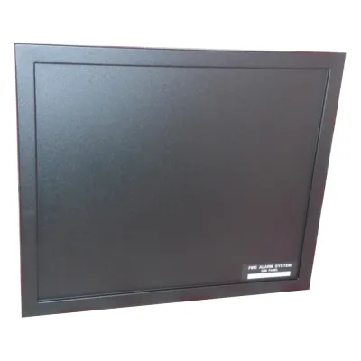 Puerta ciega de acero para gabinete de alarma contra incendio de un nivel, sin compartimento de baterías, color negro