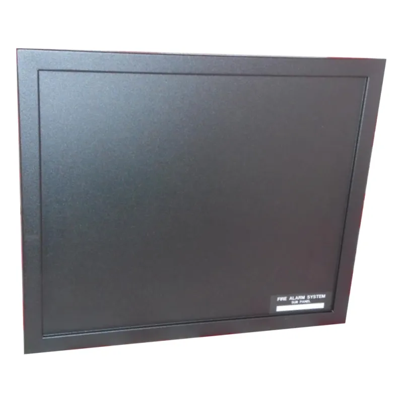 Puerta ciega de acero para gabinete de alarma contra incendio de un nivel, sin compartimento de baterías, color negro