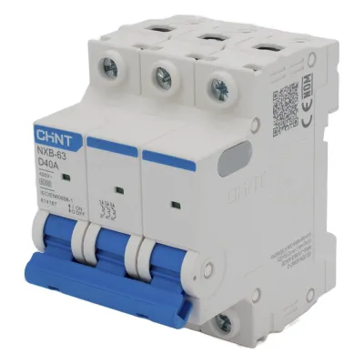 Pastilla para Riel Din, 3 Polos, 40 Amp, Vca:110/415v, 6kA, Catálogo: NXB633PD40.