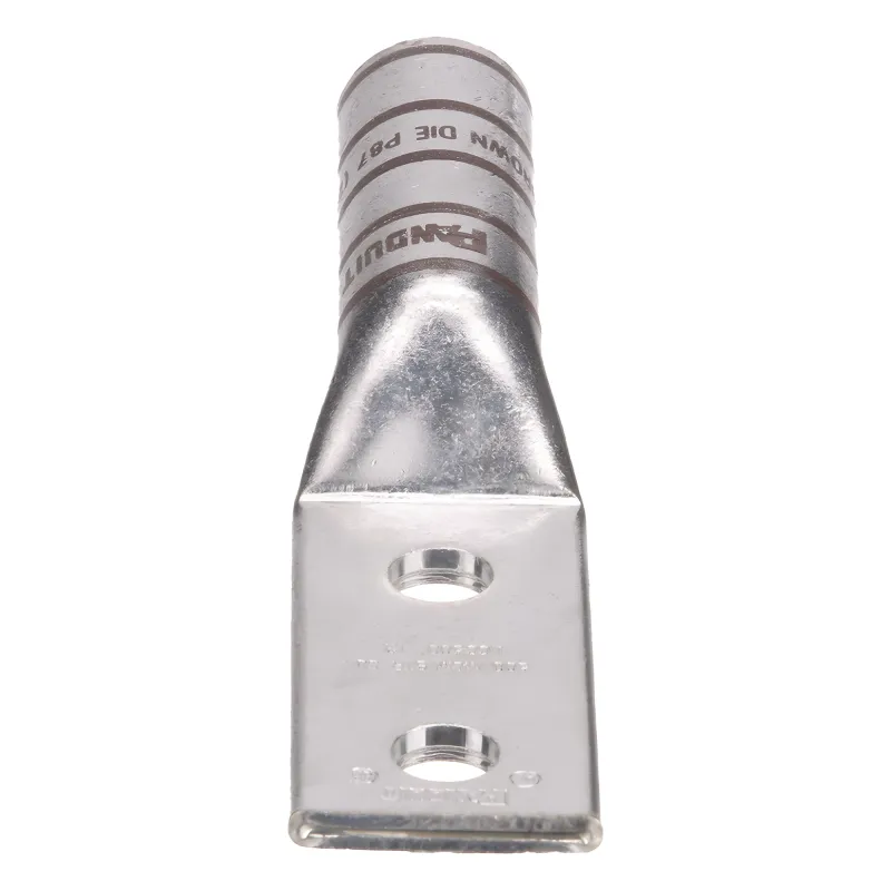 Zapata de compresión LCC500-12-6 para cal. 500 Kcmil, Doble barreno para tornillo prisionero de 1/2, Espaciado de orificios 44.5mm, 1 Pz