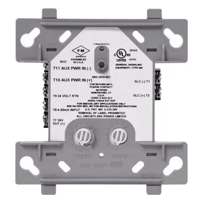 Módulo de entrada analógica direccionable 4-20 mA con tecnología FlashScan, compatible con panel NFS2-3030
