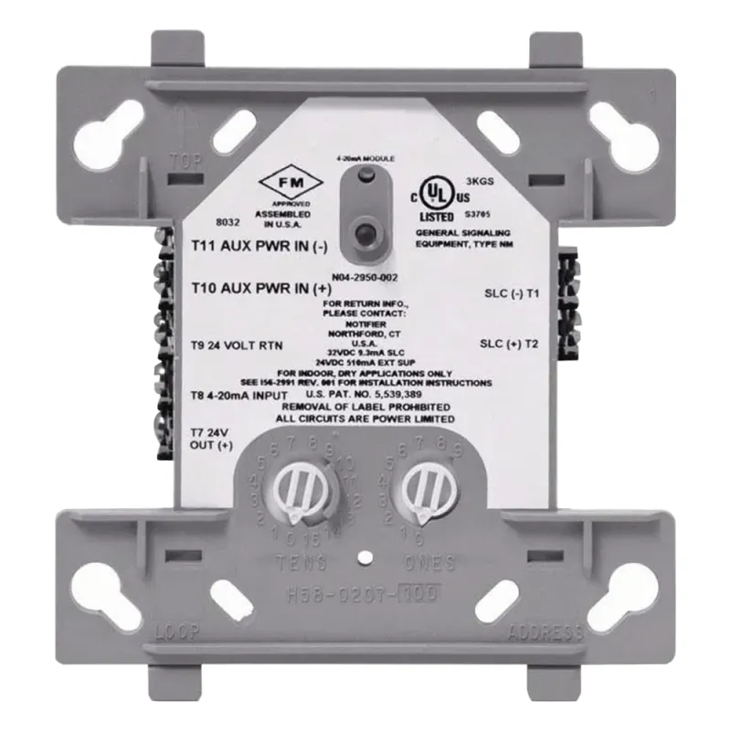 Módulo de entrada analógica direccionable 4-20 mA con tecnología FlashScan, compatible con panel NFS2-3030