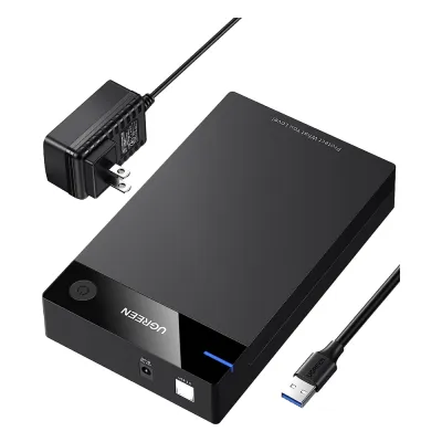 Carcasa de Disco Duro para 3.5" y 2.5" (Enclosure) | Con Cable USB 3.0 | Para HDD 3.5" / SSD 2.5" | SATA I/II/III | UASP | Hasta 16 TB | Compatible con Windows, Linux, Mac OS | No Requiere Controlador | Cable 1m | Incluye Adaptador d