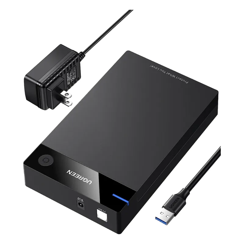 Carcasa de Disco Duro para 3.5" y 2.5" (Enclosure) | Con Cable USB 3.0 | Para HDD 3.5" / SSD 2.5" | SATA I/II/III | UASP | Hasta 16 TB | Compatible con Windows, Linux, Mac OS | No Requiere Controlador | Cable 1m | Incluye Adaptador d