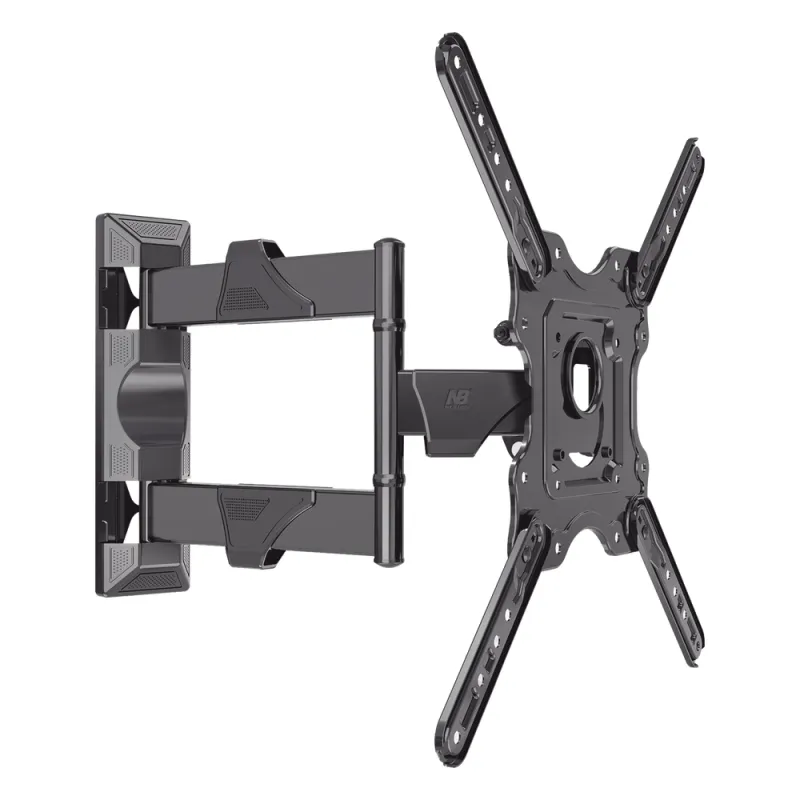 Montaje de Pared Articulado P4-NB / Pantallas de 32" a 55" / VESA 100x100 a 400x400 mm / Carga 27.2 kg (60 lbs) / Inclinación +8° a -5° / Giro 180° / Distancia de Pared 5 a 40 cm / Acero