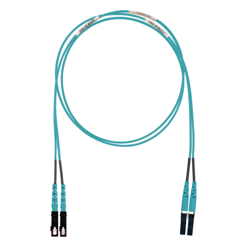Jumper de Fibra Optica Multimodo 50/125 OM3, LC-SC Duplex, LSZH (Cero Halógenos), Color Aqua, 2 Metros (6.56 Pies)