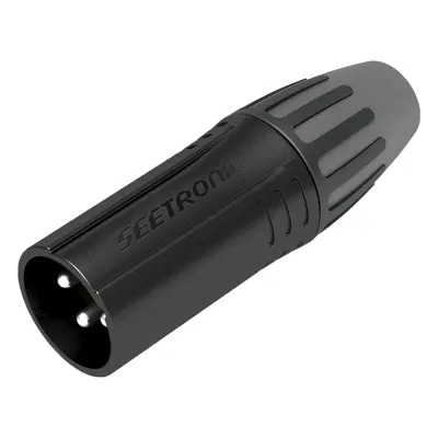 XLR conector de cable macho, carcasa enchapada en negro, contactos enchapados en plata