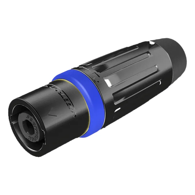 Speakon Conector de cable macho de 4 polos, carcasa negra, cable AWG10, 30A