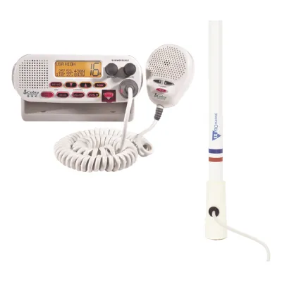 Kit de radio MRF45D | mas antena marina de fibra de vidrio TX-5206-SYS y soporte para antena 4186