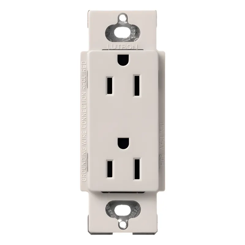 Contacto dúplex Claro de 15 A y 125 V, acabado biscuit, para combinar con atenuadores y apagadores Lutron