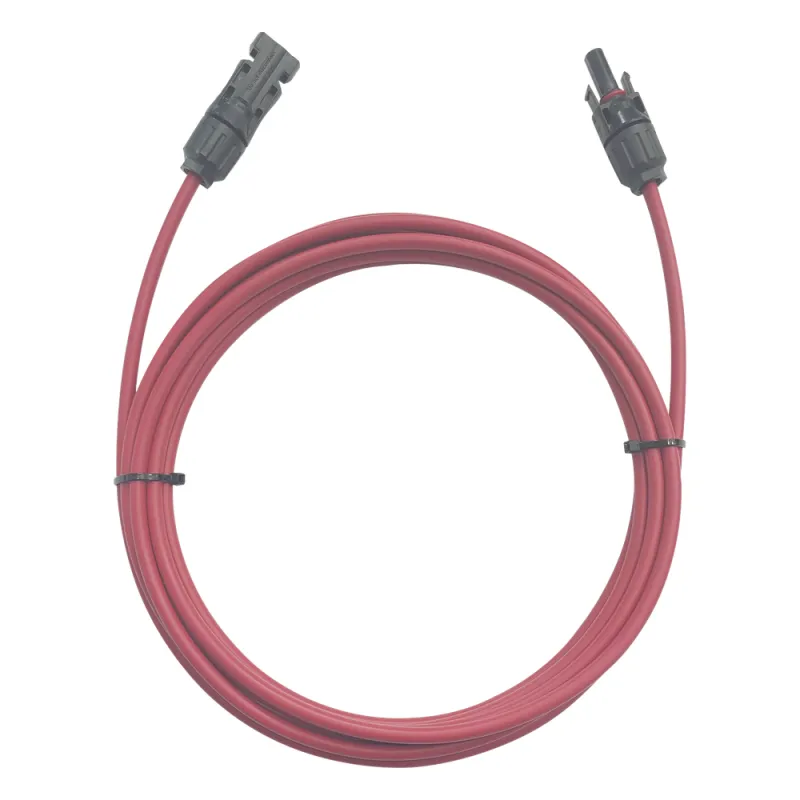 Cable Fotovoltaico / 1 metro / Color Rojo / Calibre 10 AWG / Terminal MC4-Macho y Hembra en ambos extremos