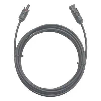 Cable Fotovoltaico / 1 metro / Color Negro / Calibre 10 AWG / Terminal MC4-Macho y Hembra en ambos extremos