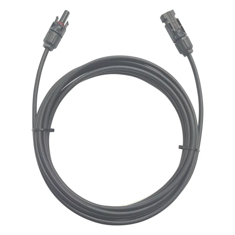 Cable Fotovoltaico / 1 metro / Color Negro / Calibre 10 AWG / Terminal MC4-Macho y Hembra en ambos extremos
