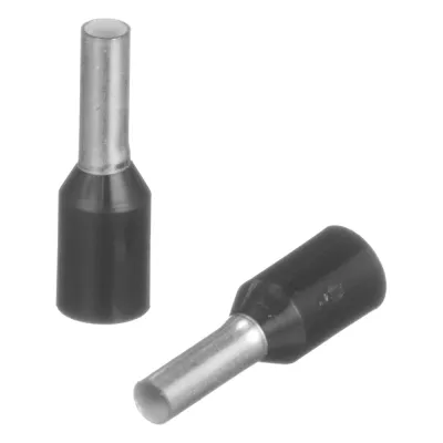 Ferrule Aislado Para Cables 16 AWG, PIN de 6 mm de Longitud, Mango Color Negro, Paquete de 500 Piezas.