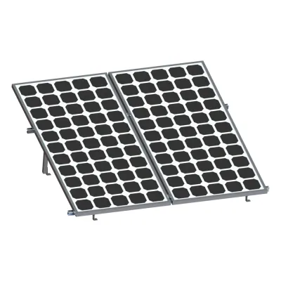 Montaje para 2 Paneles Solares, Riel "8" de 2700mm para Módulos con Espesor de 30-35mm, Velocidad de Viento Máx. 136km/h