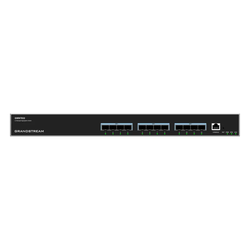 Switch de Agregación Capa 3 / 12 Puertos 10Gigabit SFP+ / QoS Integrada / Soporte IPv6 e IPv4 / Seguridad Avanzada / Stacking /