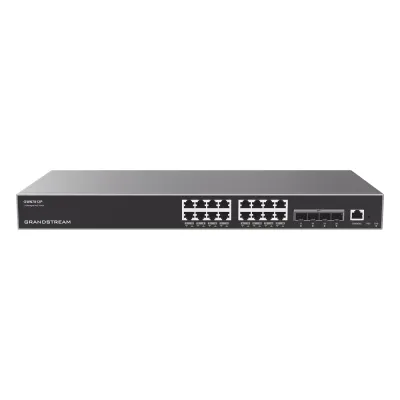 Switch Capa 3 PoE+ Administrable / 16 puertos 10/100/1000 Mbps + 4 Puertos SFP+ de 10 Gigabits / Hasta 240W / Compatible con GWN Cloud.