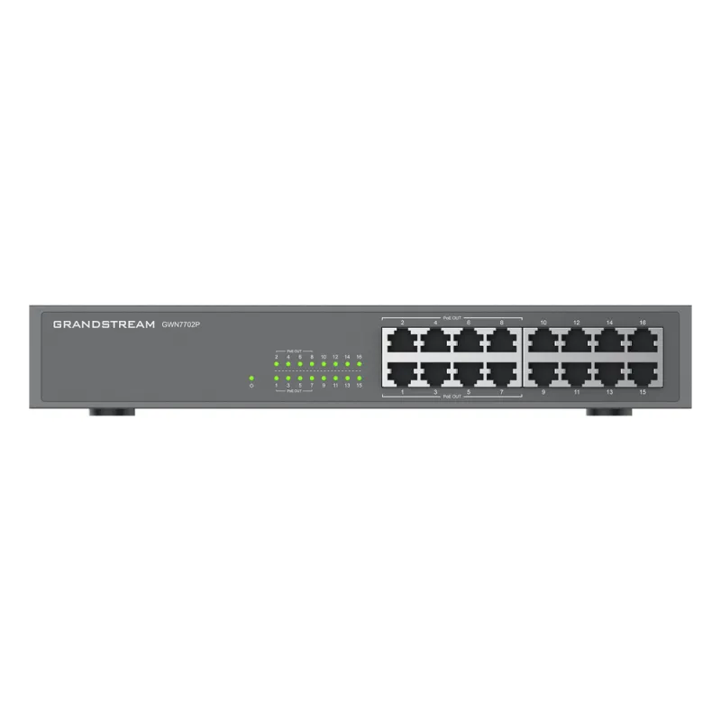 Switch PoE+ 16 Puertos Gigabit No Administrable / 8 puertos 10/100/1000 Mbps / 8 puertos PoE+ / hasta 145W