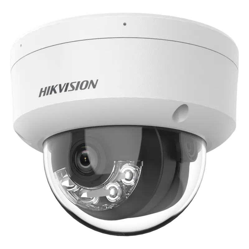 Domo IP 4 Megapixel / Lente 2.8 mm / Dual Light (30 mts IR + 30 mts Luz Blanca) / Micrófono Integrado / Antivandálico IK08 / Motion Detection 2.0 / Exterior IP67 / H.265 / PoE / ONVIF / Micro SD