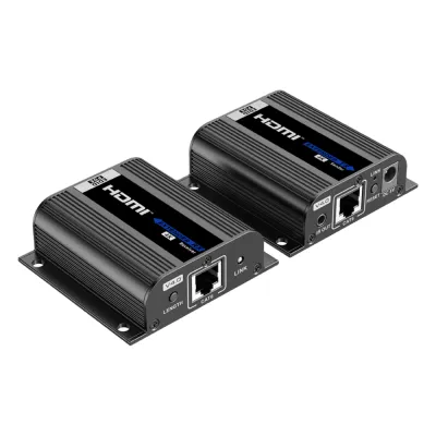 Kit Extensor HDMI | Hasta 70m 1080p | 40m 4K@30Hz | Compatible con HDCP | Cable Cat 6 Recomendado | Soporta Múltiples Resoluciones | Soporta PoC | Salida Loop