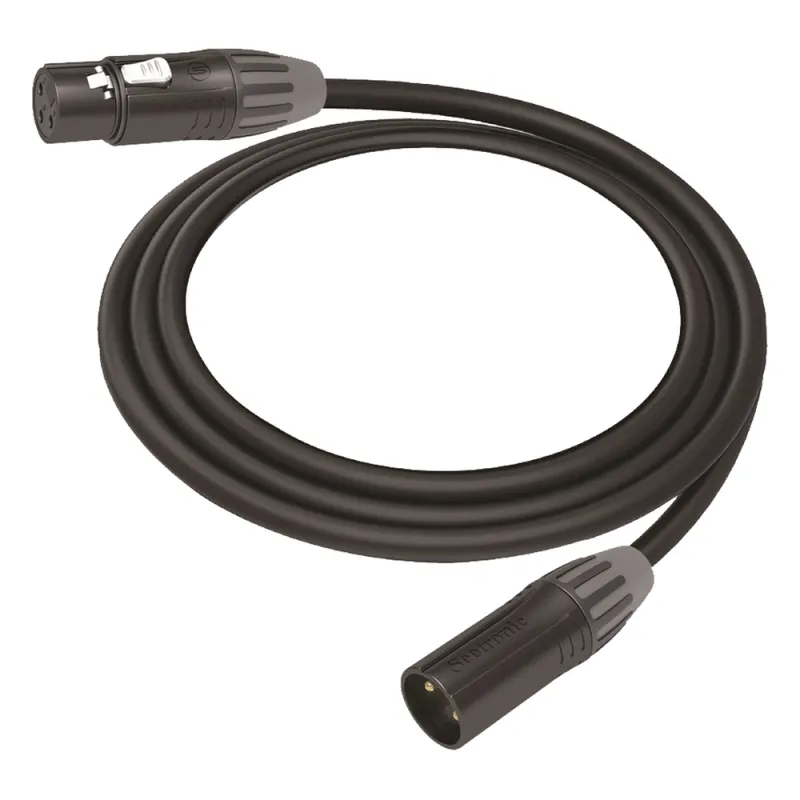 Cable XLR | 3 polos | Conector Hembra-Macho | Serie M | Carcasa Negra | Contactos Dorados | Ideal para Microfonía | Longitud 10m