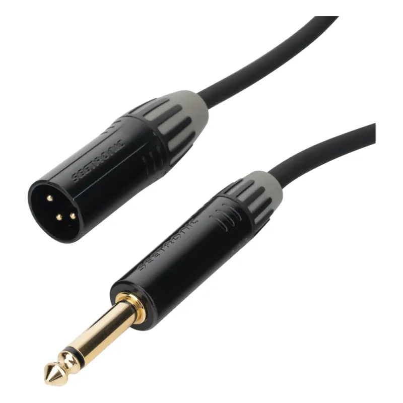 Cable de Audio | XLR 3 Polos Macho a Plug 1/4 in mono | Conector Seetronic Serie M SCMF3 - MP2X | Longitud 3m