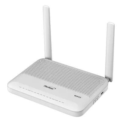 ONU GPON WiFi 6, Doble Banda (2.4/5 GHz), 2 Antenas de 5 dBi, Compatible con OLT de Terceros, 4 puertos Gigabit Ethernet + 1 POTS + 1 USB + 1 CATV (RF), conector SC/APC,(Gestión WAN desde la Interfaz de la ONU)