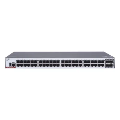Switch Administrable Capa 3 con 48 puertos Gigabit + 4 SFP+ para fibra 10Gb, gestión gratuita desde la nube.
