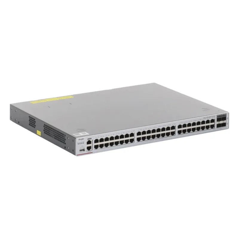 Switch Core Administrable Capa 3 con 48 puertos Gigabit + 4 SFP+ para fibra 10Gb, gestión gratuita desde la nube.