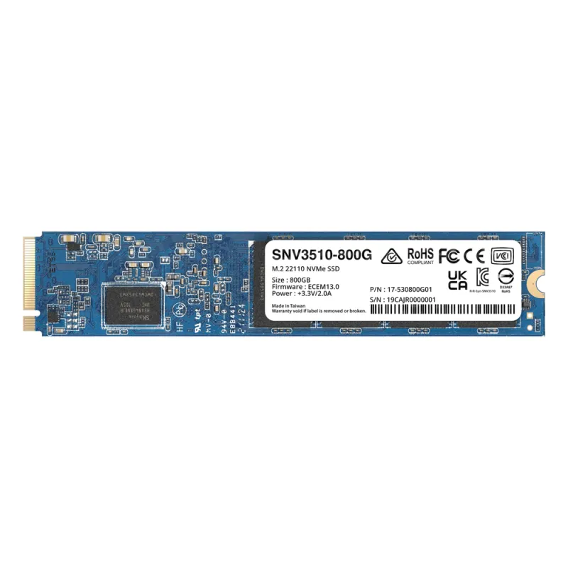 SSD NVMe M.2 SNV3410/3510 | SSD 400GB | Alto Rendimiento 400000 IOPS Lectura | Resistencia Empresarial 1022 TBW | Protección de Datos Integral | Análisis de Vida Útil | Diseñada para Sistemas Synology.
