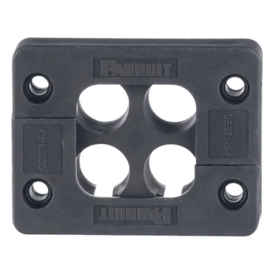Pasacables de 4 Orificios de Marco Rectangular de 1.81" X 1.42", IP54, para Cables Terminados, color Negro