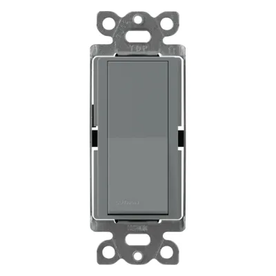 Interruptor de pared Claro de 3 vías para iluminación y motores, 15 A a 120/277 V, color gris