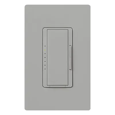 Atenuador de pared inalámbrico Maestro RF para RadioRA 2 y RA2 Select, 250 W LED/CFL, neutro opcional, color gris