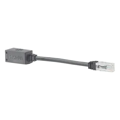 Adaptador Para Desconexión Accidental Segura, Jack a Plug Categoría 6A, UTP, CM, 20.3 cm (7.99 pulgadas) de Longitud, Color Negro