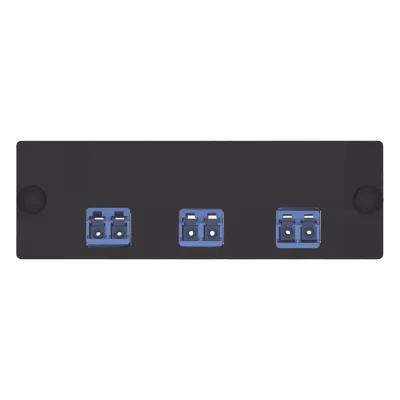 Placa Acopladora de Fibra Óptica FAP, Con 3 Conectores LC Duplex (6 Fibras), Para Fibra Monomodo OS1/OS2, Color Azul