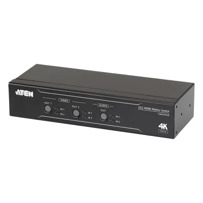 Conmutador matricial HDMI 2 x 2 True 4K con desembebedor de audio