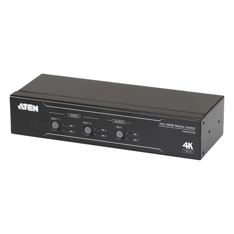 Conmutador matricial HDMI 2 x 2 True 4K con desembebedor de audio