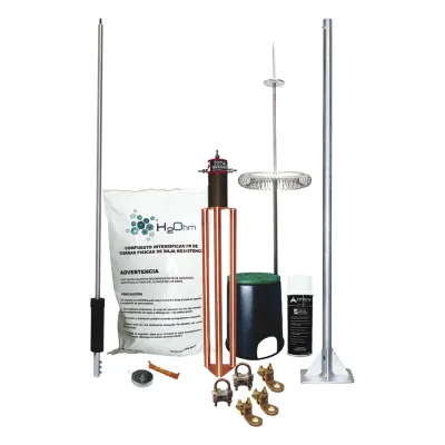 Kit de Pararrayo Dipolo con Electrodo y Accesorios de Instalación para Techo.
