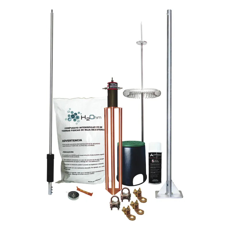 Kit de Pararrayo Dipolo con Electrodo y Accesorios de Instalación para Techo.