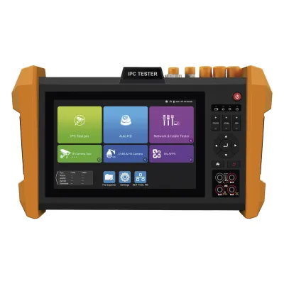 Tester Profesional Multifunción | Pantalla Táctil 7" | Láser Integrado | Cámara Integrada | Prueba IP/HD Coaxial | 4K/8K | H.265/H.265 | ONVIF | WiFi | Analizador de Cable | Medidor de Potencia Óptica y Red | TDR |