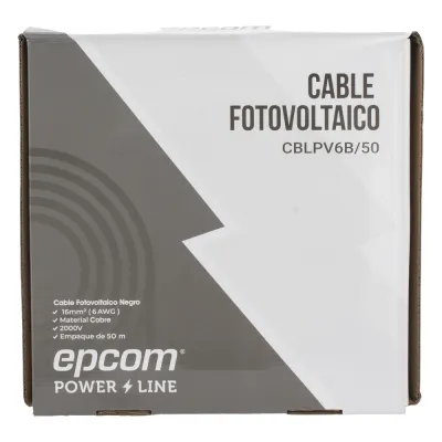 Cable Fotovoltaico Negro / 16 mm² ( 6 AWG) / Material COBRE / 2000V / Rollo de 50 m
